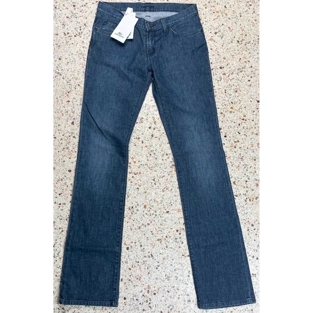 Lacoste Stretch Men's Large Embroidered Back Pocket Denim Jeans Size US 28